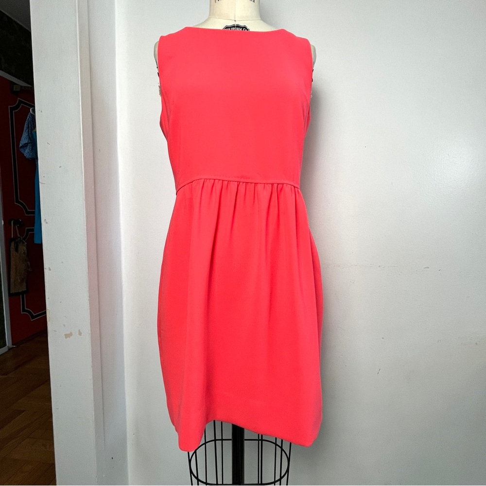 Sz 4 J. Crew Neon Pink Sleeveless Dress